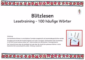 Vorschau - Anderer Materialtyp - Blitzlesen Lesetraining 100 häufige Wörter - Deckblatt