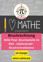 Vorschau - Arbeitsblätter - Stille Post Bruchrechnung – Bruchanteile im Bild & Zahlenstrahl (Klasse 5/ 6) – Spiel & Darstellen | Mit Lösungen - Deckblatt