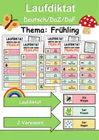 Vorschau - Unterrichtsreihen - Laufdiktat / Schleichdiktat Frühling - DaZ/DaF, Deutsch (Diktat) - Deckblatt