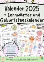 Vorschau - Poster - Jahreskalender 2025 + Lernwörter - Deckblatt