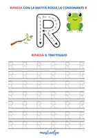 anteprima - Esercizi - Consonante R- Esercizi facilitati di letto-scrittura - Pagina 1