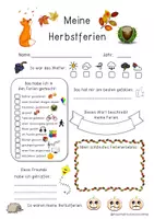 Vorschau - Arbeitsblätter - Meine Herbstferien für Portfolio/Erinnerungsordner - Seite 1