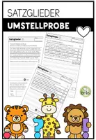Vorschau - Arbeitsblätter - Satzglieder - Umstellprobe - Sätze zerlegen - Satzteile verschieben - Deckblatt