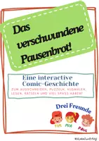 Vorschau - Mal- und Bastelvorlagen - "Das verschwundene Pausenbrot!" Interaktiver COMIC NR. 1 - Deckblatt