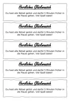 Vorschau - Arbeitsblätter - Gewinn der Escaperooms (Pausenzeit) - Deckblatt