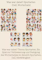 Vorschau - Spiele - Was war dabei? Sportarten (DaZ, Wortschatz) - Deckblatt