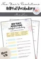 Vorschau - Arbeitsblätter - New Year's Resolutions - Helpful Vocabulary - Deckblatt