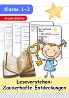 Vorschau - Arbeitsblätter - Leseverstehen "Zauberhafte Entdeckungen" | 3 Geschichten | Klasse 1-3 - Deckblatt