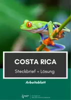 Vorschau - Arbeitsblätter - Costa Rica Steckbrief - Deckblatt