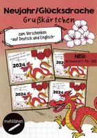 Vorschau - Bildkarten - Grußkärtchen | Neujahr Glücksdrache - Deckblatt