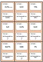 Vorschau - Spiele - "Ich habe - Wer hat?" (Ratespiel): Brüche, Dezimal- und Prozentzahl - Seite 1