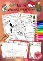 Vorschau - Arbeitsblätter - Meine Weihnachtsferien Steckbrief - Deckblatt