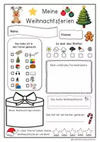 Vorschau - Arbeitsblätter - Meine Weihnachtsferien Steckbrief - Seite 1
