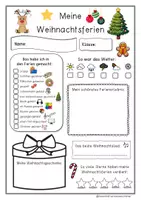 Vorschau - Arbeitsblätter - Meine Weihnachtsferien Steckbrief - Seite 2