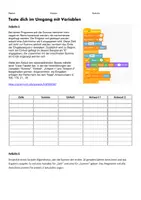 Vorschau - Arbeitsblätter - Informatik: Variablen in Scratch – Teste dich! (Klasse 9/10) Trace-Tabellen nutzen | Programmabläufe analysieren | Debugging systematisieren | mit Lösungen - Seite 2