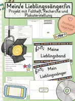 Vorschau - Unterrichtsreihen - Mein/e Lieblingssänger/in - Musikprojekt mit Faltheft, Recherche und Plakaterstellung/ PowerPoint - Deckblatt