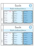 Vorschau - Arbeitsblätter - Größen und Maßeinheiten - Gewichte (Milligramm, Gramm, Kilogramm, Tonne) Heft - Seite 1