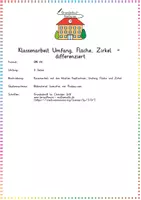 Vorschau - Klassenarbeiten - Klassenarbeit Umfang, Fläche, Zirkel - differenziert - Seite 3