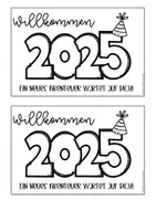 Vorschau - Arbeitsblätter - Flipbook für das neue Jahr 2025 / Neujahr / Silvester - Seite 2