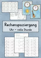 Vorschau - Arbeitsblätter - Rechenspaziergang - Uhrzeiten - volle Stunden und Zeitspannen - Deckblatt