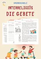 Vorschau - Arbeitsblätter - Interreligiös - GEBETE - Islam, Christentum, Judentum - Deckblatt