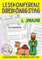 Vorschau - Arbeitsblätter - Dreikönigstag (Heilige Drei Könige) Lesetext + Fragen zum Text - Deckblatt