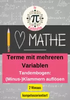 Vorschau - Arbeitsblätter - Tandembogen (Minus-)Klammern auflösen 2 Niveaus - Deckblatt
