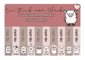 Vorschau - Mal- und Bastelvorlagen - Glück zum Mitnehmen: Ein Abreißposter/ Glück to go /Schwein gehabt - Seite 1