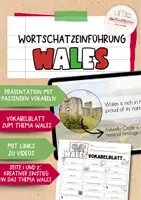 Vorschau - Präsentationen/Tafelbilder - Wales | digitale Wortschatzeinführung und Vokabelblatt - Deckblatt