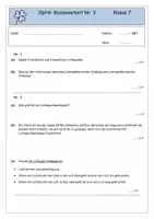 Vorschau - Klassenarbeiten - Klassenarbeit zum Thema Optik - Seite 1