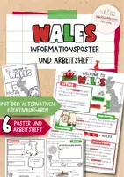 Vorschau - Unterrichtsreihen - Wales | Informationsposter | Landeskunde | Arbeitsheft - Deckblatt