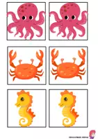 anteprima - Flashcard - FLASH CARDS MEMORY ANIMALI DEL MARE - Pagina 3