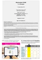 Vorschau - Arbeitsblätter - Wochenplan Politik Klasse 7-8 | Demokratie, Grundgesetz, Staatsformen, Wahlen, Parteien, Gewaltenteilung | Politik Sekundarstufe I Klasse 7-8 Lösungen - Seite 1