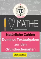 Vorschau - Arbeitsblätter - Domino: Textaufgaben kombinierte Grundrechenarten natürlicher Zahlen - Deckblatt