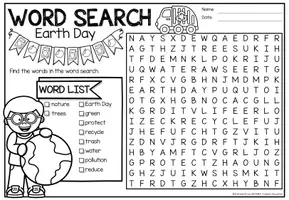 anteprima - Esercizi - Word Search Puzzle (Earth Day) | April Aprile Inglese - Pagina 1