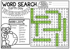 anteprima - Esercizi - Word Search Puzzle (Earth Day) | April Aprile Inglese - Pagina 2