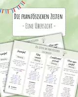 Vorschau - Merkblätter - Die französischen Zeiten - Eine Übersicht - Deckblatt