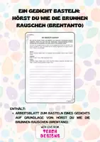 Vorschau - Stundenentwürfe - Ein Gedicht basteln: Hörst du wie die Brunnen rauschen - Deckblatt