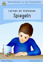 Vorschau - Unterrichtsreihen - Spiegeln (Symmetrie, Mathe, Lernwerkstatt) - Deckblatt