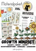 Vorschau - Mal- und Bastelvorlagen - Growth Mindset - Materialsammlung inkl. Cliparts - Deckblatt