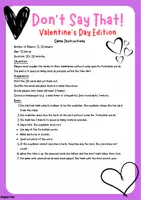 Vorschau - Spiele - Don't Say That! –Valentine's Day Edition - Deckblatt