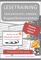 Vorschau - Fördermaterial/Inklusion - Planeten Spezial - Uranus & Neptun: Fehlerteufel Lesekarten Doppelkonsonanten - Seite 1