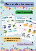 Vorschau - Spiele - Los colores (Klasse 7, 10, EF): Merk es dir! - Deckblatt