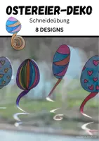 Vorschau - Mal- und Bastelvorlagen - Osterei-Deko, Schneideübung, Ostern, Spirale schneiden - Deckblatt