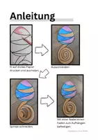 Vorschau - Mal- und Bastelvorlagen - Osterei-Deko, Schneideübung, Ostern, Spirale schneiden - Seite 1