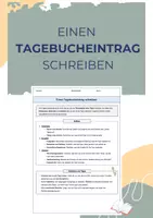 Vorschau - Arbeitsblätter - Methodenblatt: Einen Tagebucheintrag schreiben - Deckblatt