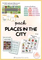 Vista previa - Juegos / Gamificación - Pack Places in the city: Bingo, Bee-bot® game, Read & Match, sentence building - Portada