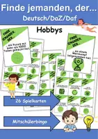 Vorschau - Arbeitsblätter - Mitschüler Bingo Hobbys/Hobbies - DaZ/DaF, Deutsch (Klassenspiel) - Finde jemanden, der… - Deckblatt
