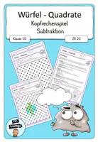 Vorschau - Arbeitsblätter - Würfel Quadrate Subtraktion 19 - Deckblatt