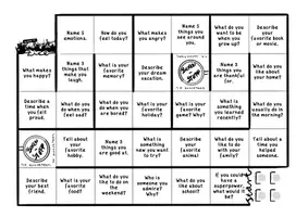 Vorschau - Arbeitsblätter - Conversation Starters Game (2 Versionen) - inkl. blanko Vorlage - Deckblatt